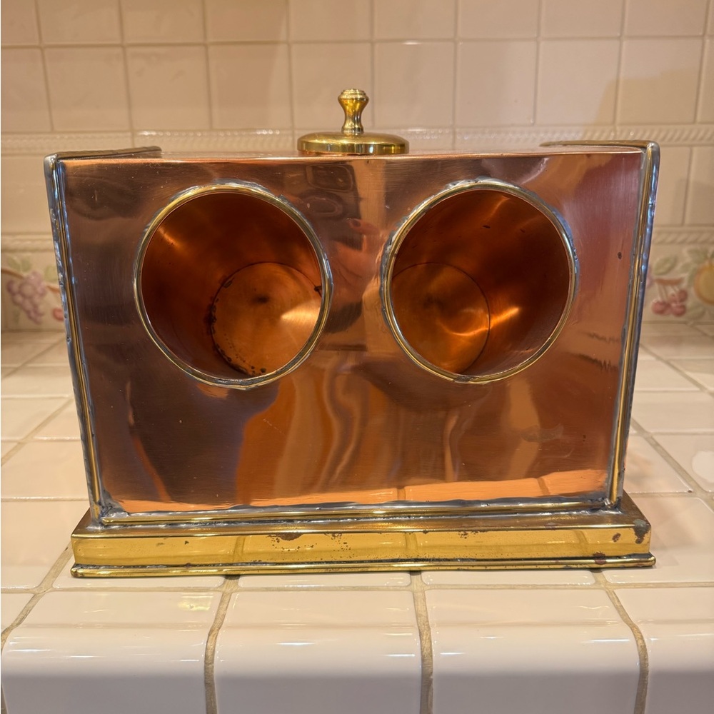Vintage Copper And Brass Wine Chiller 2 Bottle Handmade One of a Kind!